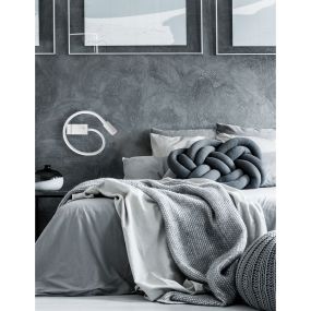 Nova Luce Geneva - wandverlichting met schakelaar - 22,3 x 4,8 x 26,7 cm - 3W LED incl. - wit