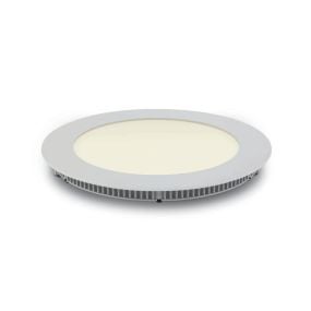 ONE Light Round Recessed Panel - inbouw plafondverlichting - Ø 17,3 x 2,2 cm - 12W LED incl. - IP40 - wit - warm witte lichtkleur