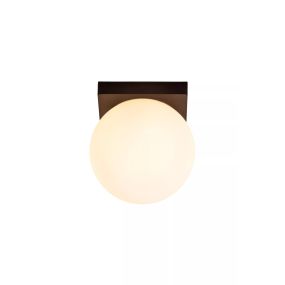 Lucide Tassa - plafondlamp - 13,5 x 13,5 x 13,4 cm - 12W dim to warm LED incl. - zwart en opaal