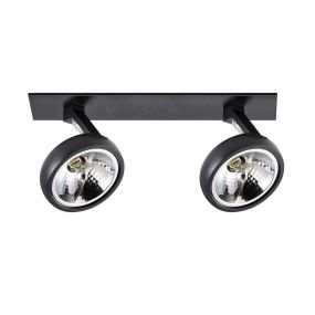 Zuma Line Gino DL 2 - opbouwspot met inbouw rozet - 20,6 x 30 cm - zwart