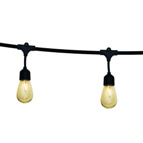 ONE Light - lichtslinger op zonne-energie - 8,5 meter slinger - 12 x 1W LED incl. - IP67 - zwart