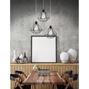 Nova Luce Pietra - hanglamp - Ø 30 x 135 cm - zwart