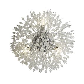 Searchlight Sunburst - wandlamp - 29 x 29 cm - chroom en transparant