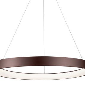 Nova Luce Albi - hanglamp - Ø 81 x 120 cm - 80W dimbare LED incl. - koffie bruin