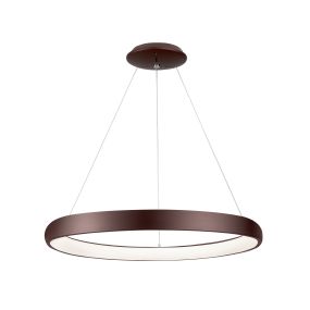 Nova Luce Albi - hanglamp - Ø 81 x 120 cm - 80W dimbare LED incl. - koffie bruin