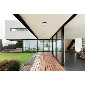 ONE Light E27 Plafo Outdoor - buiten plafondverlichting - Ø 26 x 9,3 cm - IP65 - zwart