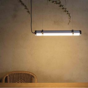 Faro Scuba - hanglamp - 60 x 7 cm - 20W LED incl. - IP66 - chroom