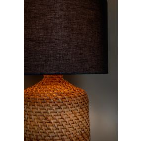 Lucide Arrah - tafellamp - Ø 35 x 50 cm - zwart en lichtbruin
