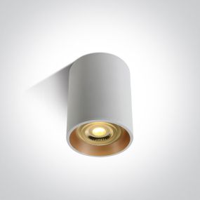 ONE Light Dark Light Cylinders - plafondverlichting - Ø 7 x 10 cm - wit en messing