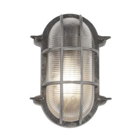 Searchlight Bulkhead - buiten plafond/wandlamp - 16 x 25 cm - IP44 - zwart zilver