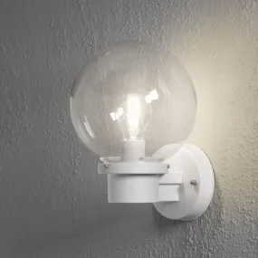 Konstsmide Nemi Up - buiten wandlamp met sensor - 20 x 27 x 29 cm - IP44 - mat wit en transparant