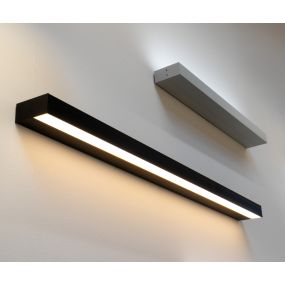 Lichtkoning Wall Line - wandlamp - 3,3 x 7 cm profiel - 19,2W LED per meter - zwart - IP65 ledstrip en driver