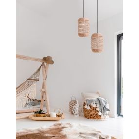 Nova Luce Aurora - hanglamp - Ø 24,5 x 250 cm - bruin en zwart