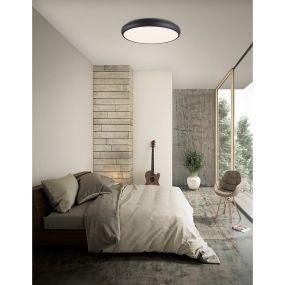 Nova Luce Gap - plafondverlichting - Ø 61 x 9 cm - 62W LED incl. - zwart
