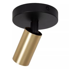 Lucide Ritmo - opbouwspot - Ø 10 x 11,1 cm - zwart met goud