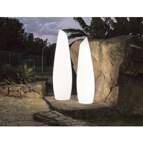 New Garden Fredo 140 - buiten vloerlamp met snoer en stekker - Ø 38 x 29,5 x 139 cm - 18W LED incl. - IP65 - wit