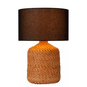 Lucide Arrah - tafellamp - Ø 35 x 50 cm - zwart en lichtbruin