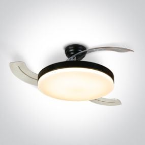 ONE Light Transparent Blades - plafondventilator met licht en afstandsbediening - Ø 105 x 33 cm - 32W LED incl. - zwart