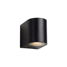 Lucide Zora Round 1 - buiten wandlamp  - 6,5 x 9 x 8 cm - 5W dimbare LED incl. - IP44 - zwart