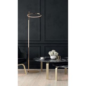 Maxlight Lozanna - staanlamp - 170 cm - 27W LED incl. - goud