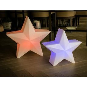 New Garden Nova 60 Christmas Star - oplaadbare tafellamp op zonne-energie met afstandbediening - 62 x 57 x 25,6 cm - 5W RGB LED incl. - IP65 - wit
