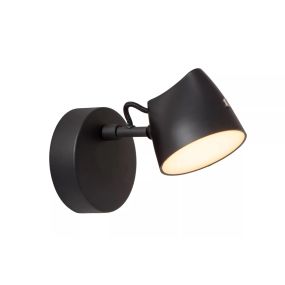 Lucide Milne - wandlamp - Ø 10 x 16,5 cm - 6W dimbare LED incl. - zwart