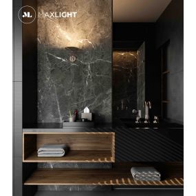 Maxlight Hana - wandverlichting - 17,5 x 21,8 x 21,2 cm - 6W LED incl. - goud