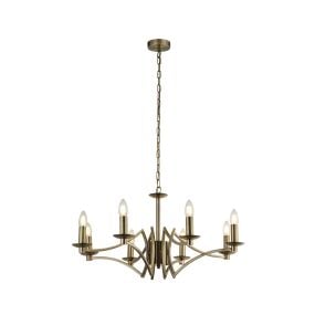 Searchlight Ascot - luster - Ø 72 x 150 cm - antiek messing