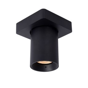 Lucide Nigel - opbouwspot - 10 x 10 x 11,3 cm - 5W dimbaar incl. - dim to warm - zwart