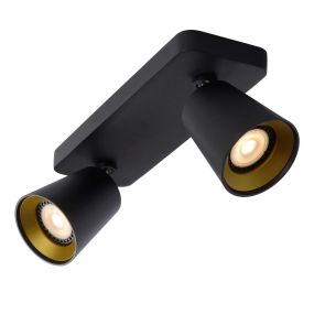 Lucide Turnon - plafondverlichting - 9 x 31 x 12,3 cm - 2 x 5W LED incl. - dim to warm - zwart