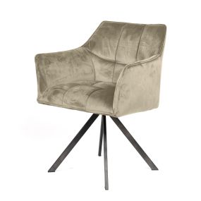 Vico VPE2 - 2 draaibare armstoelen - 62 x 61 x 82 cm - champagne velours