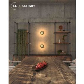 Maxlight Luisant - wandlamp - Ø 16 x 3,6 cm - 6W LED incl. - goud