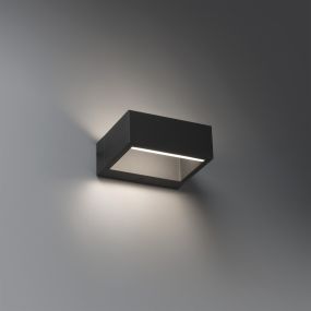 Faro Alp - wandverlichting - 15 x 13 x 6 cm - 8W LED incl. - IP54 - donkergrijs