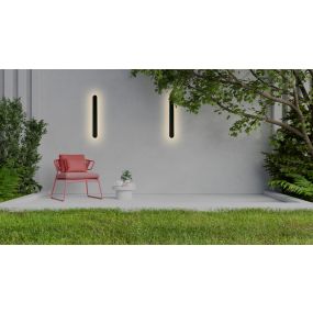 Searchlight Bordo - buiten wandlamp - 8 x 60 cm - 12W LED incl. - IP65 - zwart