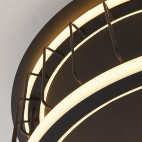 Searchlight Circolo - plafondlamp - Ø 40 x 18 cm - 3 stappen dimbaar - 40W LED incl. - zwart en wit