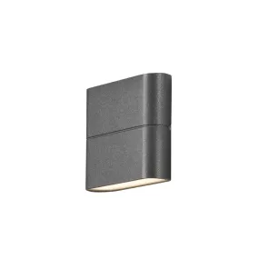 Konstsmide Chieri - buiten wandlamp - 11 x 3 x 9 cm - 6W LED incl. - IP54 - antraciet