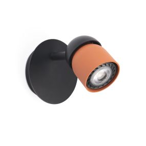 Faro Coco - opbouwspot 1L - Ø 10 x 10 cm - zwart en terracotta