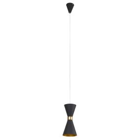 Maxlight Cornet - hanglamp - Ø 12 x 130 cm - 5W LED incl. - zwart en goud
