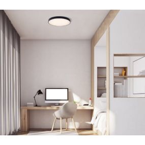 Maxlight Hard - plafondlamp met afstandsbediening - Ø 42 x 5 cm - 35W LED incl. - via Tuya smart - zwart