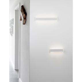 Nova Luce Line - wandverlichting - 30,4 x 4,8 x 8 cm - 2 x 8W LED incl. - zandwit