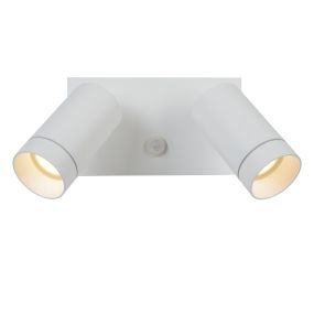 Lucide Taylor - buiten wandverlichting met sensor - 18 x 10 x 15,6 cm - IP44 - wit