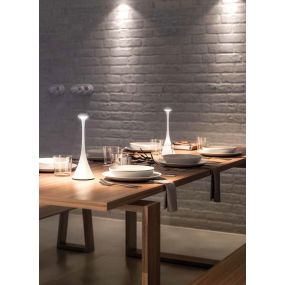 VK lighting Trumpet - buiten tafellamp - Ø 5 x Ø 9 x 29,2 cm - 2,2W dimbare led incl. - IP54 - wit