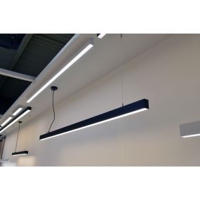 Lichtkoning Slim Line - hanglamp - 5,5 x 3,3 cm profiel - 19,2W LED per meter - zwart