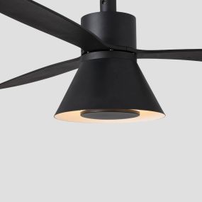 Faro Amelia - plafondventilator - Ø 132 x 26 cm - 6 snelheden - 20W dimbare LED incl. - incl. afstandsbediening met timer - zwart
