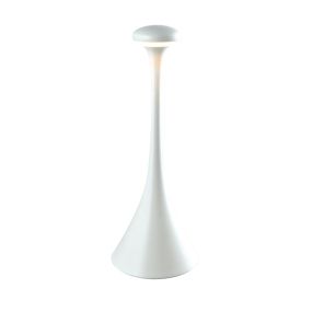 VK lighting Trumpet - buiten tafellamp - Ø 5 x Ø 9 x 29,2 cm - 2,2W dimbare led incl. - IP54 - wit