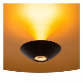 Lucide Kenneth - hanglamp - Ø 60 x 170 cm - 16W dimbare LED incl. - zwart en mat goud