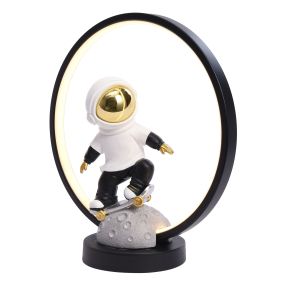 Zuma Line Skater Astronaut  - tafellamp - Ø 30 x 33 cm - 2W LED incl. - zwart