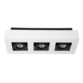 Lucide Xirax - opbouwspot - 36 x 14 x 8,8 cm - 3 x 5W dimbare LED incl. - dim to warm - wit