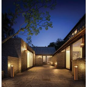 VK Lighting Natu - tuinpaal - 14,5 x 10,4 x 60 cm - IP54 - hout en antraciet
