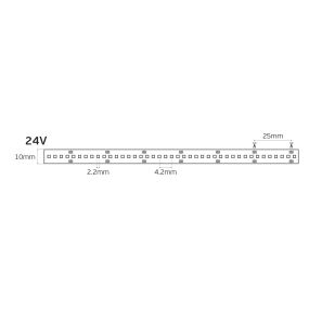 VK Lighting LED strip - 1cm breed, 500cm lengte - 24Vdc - dimbaar - 24W LED per meter - 240 LEDs per meter - IP20